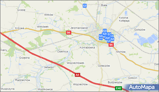 mapa Konradówka, Konradówka na mapie Targeo