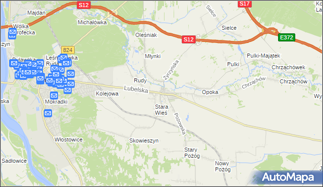 mapa Końskowola, Końskowola na mapie Targeo