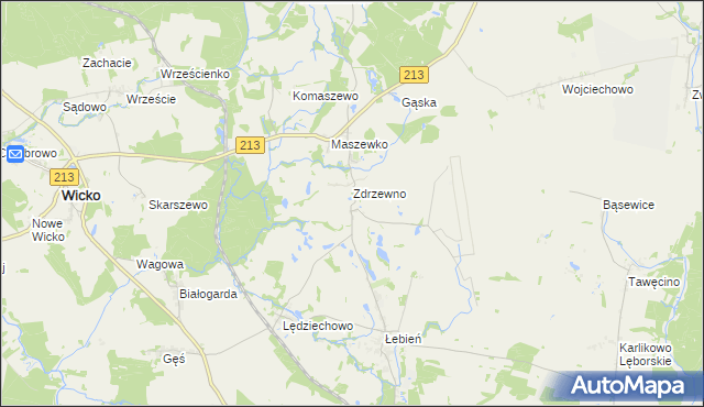 mapa Kopaniewo, Kopaniewo na mapie Targeo