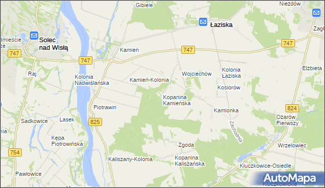 mapa Kopanina Kamieńska, Kopanina Kamieńska na mapie Targeo