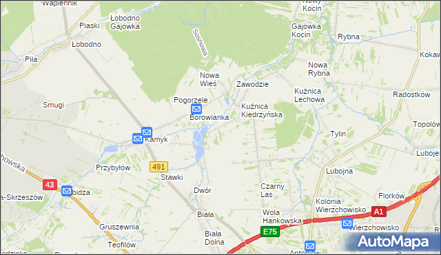 mapa Kopiec gmina Kłobuck, Kopiec gmina Kłobuck na mapie Targeo