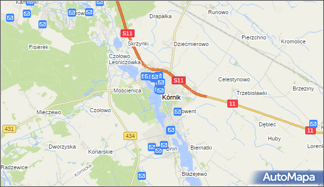 mapa Kórnik, Kórnik na mapie Targeo