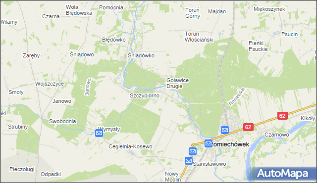 mapa Kosewko, Kosewko na mapie Targeo