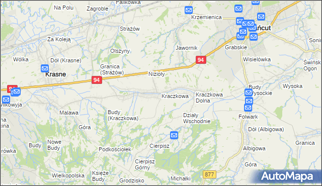 mapa Kraczkowa, Kraczkowa na mapie Targeo