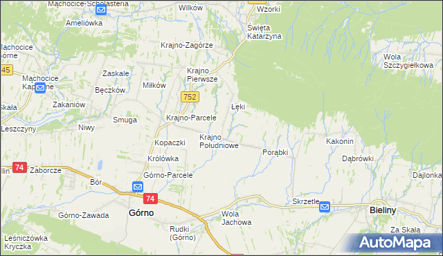 mapa Krajno Drugie, Krajno Drugie na mapie Targeo