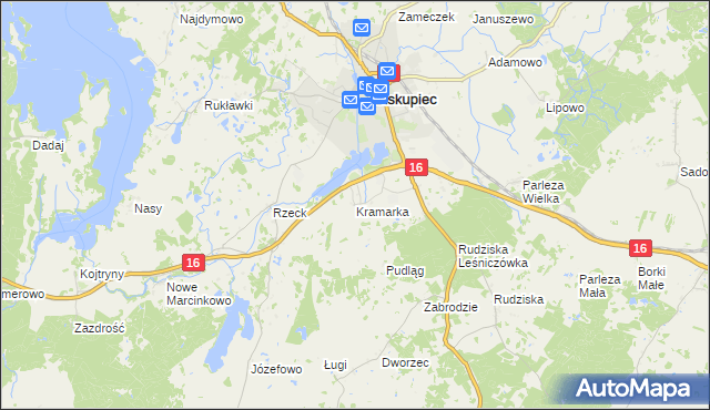 mapa Kramarka, Kramarka na mapie Targeo