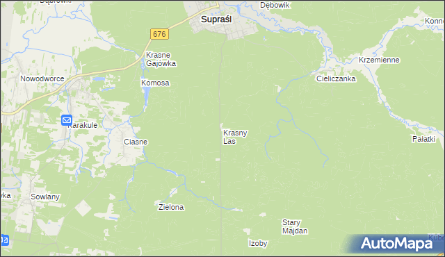 mapa Krasny Las, Krasny Las na mapie Targeo