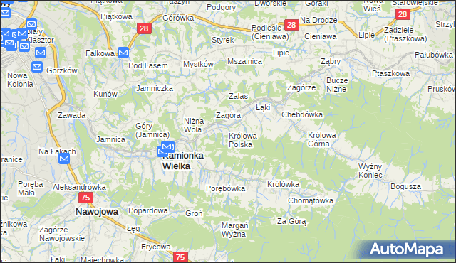 mapa Królowa Polska, Królowa Polska na mapie Targeo