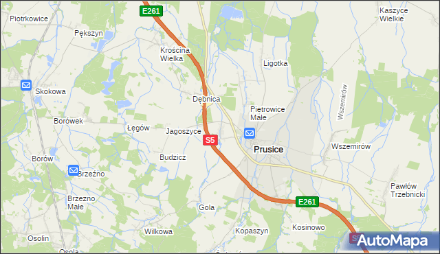 mapa Krościna Mała, Krościna Mała na mapie Targeo