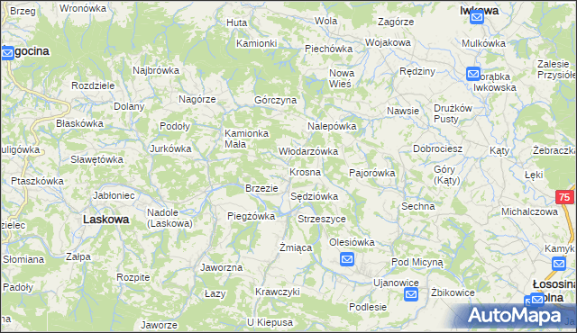 mapa Krosna, Krosna na mapie Targeo