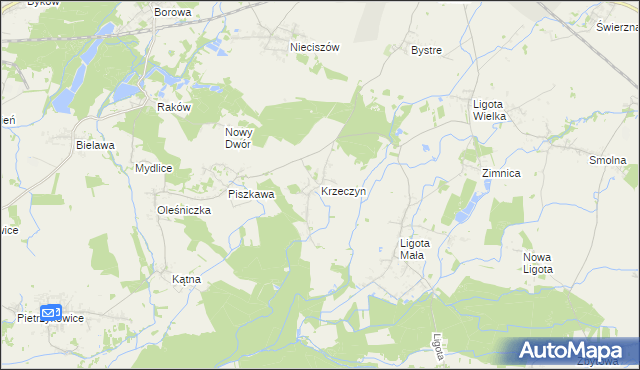 mapa Krzeczyn, Krzeczyn na mapie Targeo