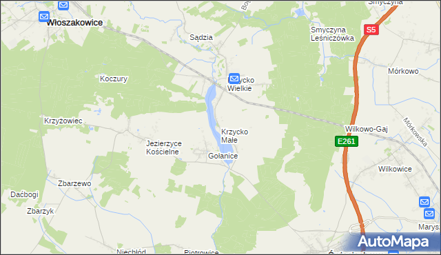 mapa Krzycko Małe, Krzycko Małe na mapie Targeo