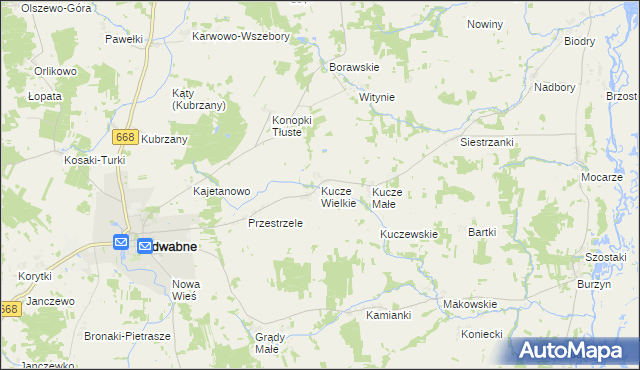 mapa Kucze Wielkie, Kucze Wielkie na mapie Targeo