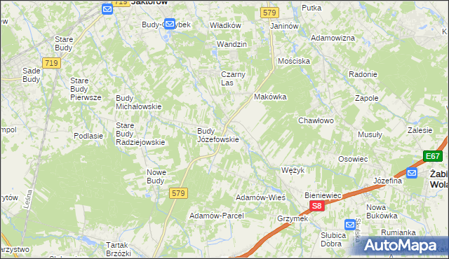 mapa Kuklówka Radziejowicka, Kuklówka Radziejowicka na mapie Targeo