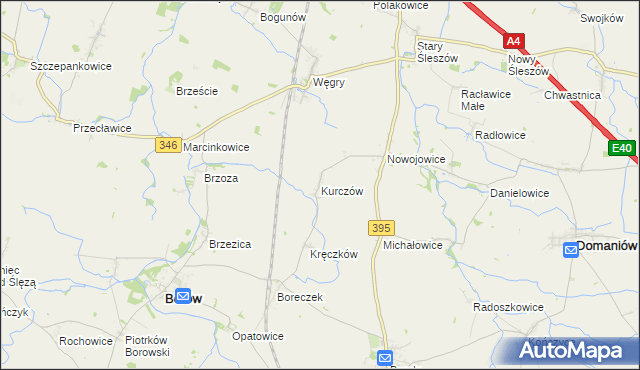 mapa Kurczów, Kurczów na mapie Targeo