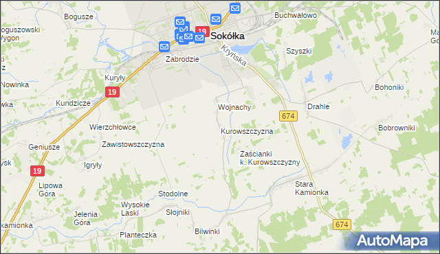 mapa Kurowszczyzna, Kurowszczyzna na mapie Targeo