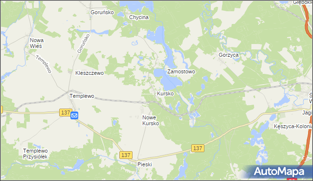 mapa Kursko, Kursko na mapie Targeo