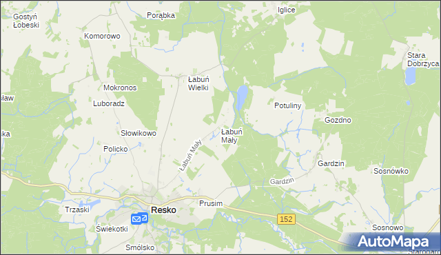 mapa Łabuń Mały, Łabuń Mały na mapie Targeo