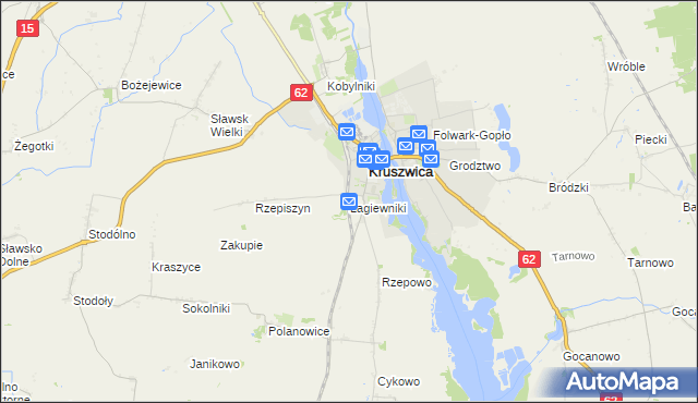 mapa Łagiewniki gmina Kruszwica, Łagiewniki gmina Kruszwica na mapie Targeo