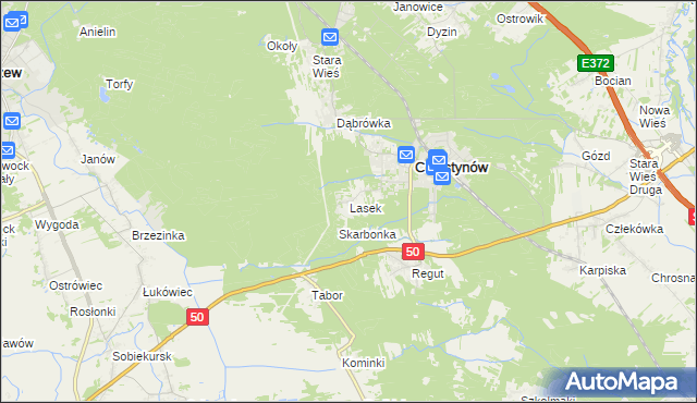 mapa Lasek gmina Celestynów, Lasek gmina Celestynów na mapie Targeo