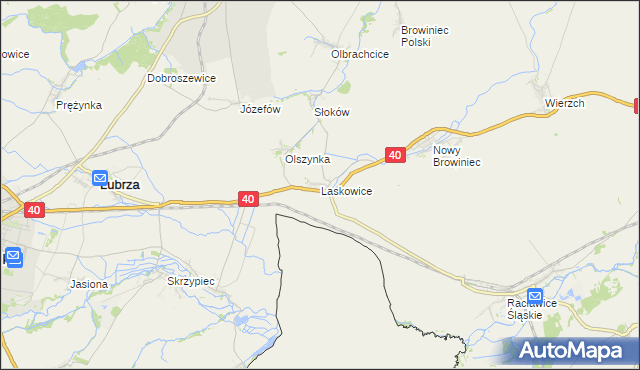 mapa Laskowice gmina Lubrza, Laskowice gmina Lubrza na mapie Targeo