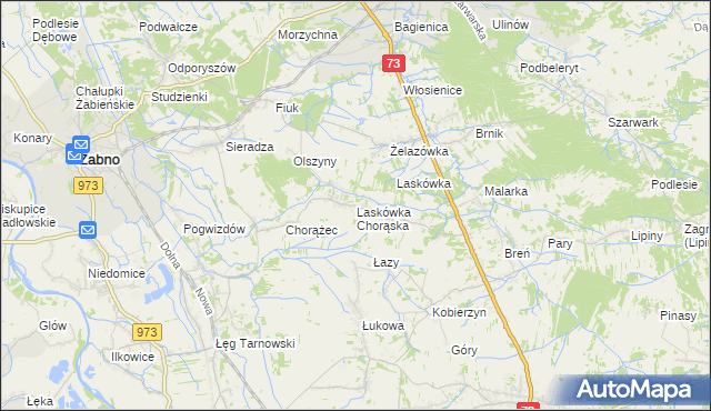 mapa Laskówka Chorąska, Laskówka Chorąska na mapie Targeo