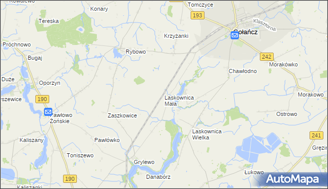 mapa Laskownica Mała, Laskownica Mała na mapie Targeo