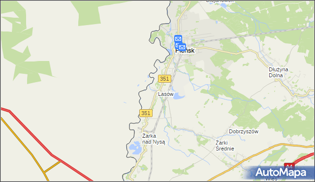 mapa Lasów, Lasów na mapie Targeo