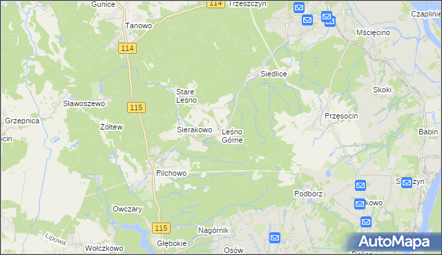 mapa Leśno Górne, Leśno Górne na mapie Targeo