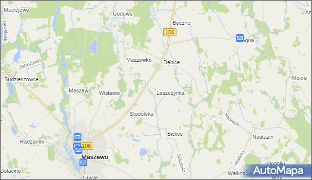 mapa Leszczynka, Leszczynka na mapie Targeo