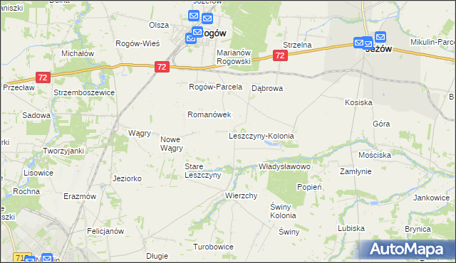 mapa Leszczyny-Kolonia, Leszczyny-Kolonia na mapie Targeo