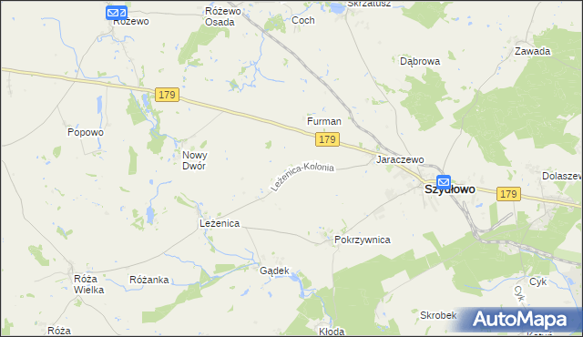 mapa Leżenica-Kolonia, Leżenica-Kolonia na mapie Targeo