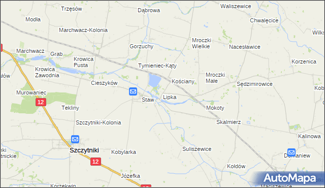 mapa Lipka gmina Szczytniki, Lipka gmina Szczytniki na mapie Targeo