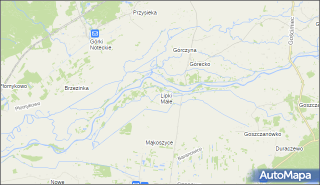 mapa Lipki Małe, Lipki Małe na mapie Targeo