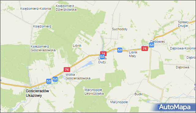 mapa Liśnik Duży, Liśnik Duży na mapie Targeo