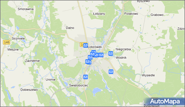 mapa Łobez, Łobez na mapie Targeo