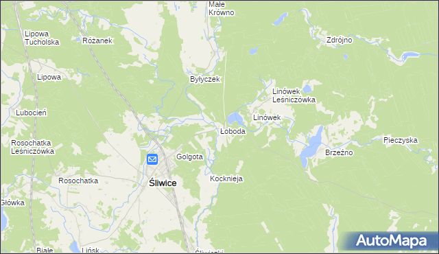 mapa Łoboda gmina Śliwice, Łoboda gmina Śliwice na mapie Targeo