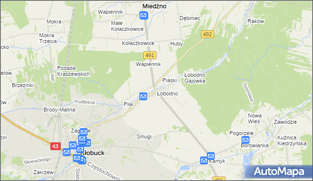 mapa Łobodno, Łobodno na mapie Targeo