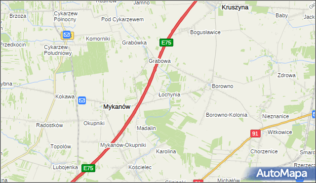 mapa Łochynia, Łochynia na mapie Targeo