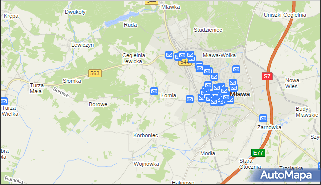 mapa Łomia, Łomia na mapie Targeo