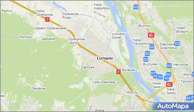 mapa Łomianki, Łomianki na mapie Targeo