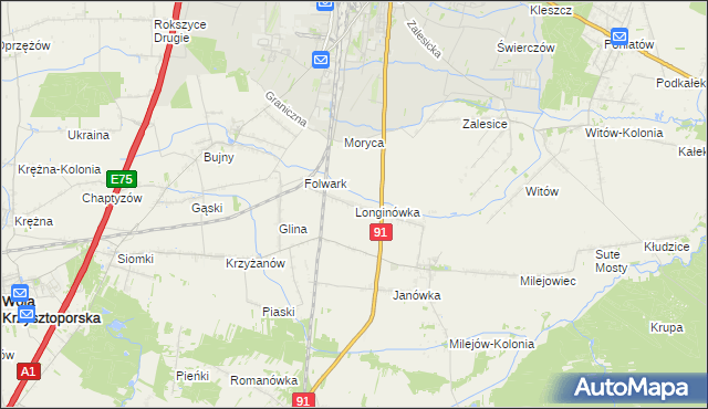 mapa Longinówka, Longinówka na mapie Targeo