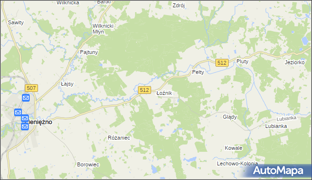 mapa Łoźnik, Łoźnik na mapie Targeo