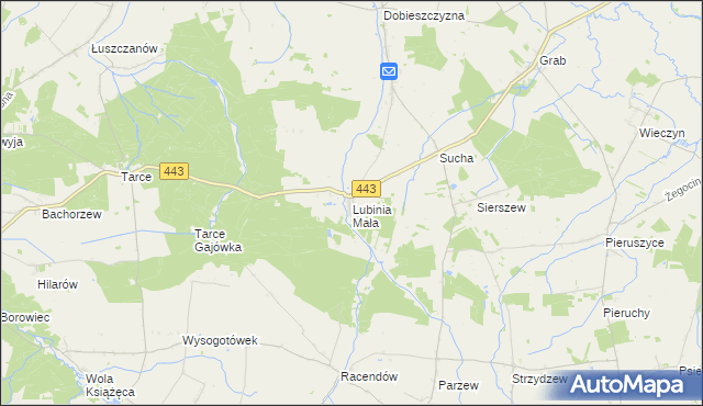 mapa Lubinia Mała, Lubinia Mała na mapie Targeo