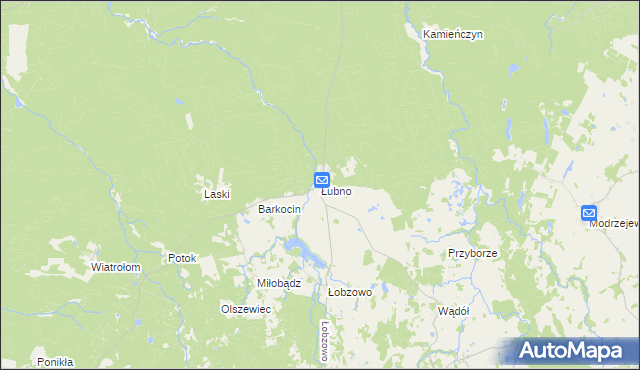 mapa Łubno gmina Kołczygłowy, Łubno gmina Kołczygłowy na mapie Targeo