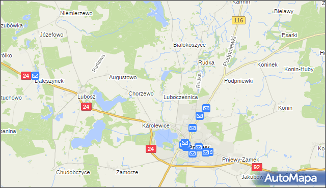 mapa Lubocześnica, Lubocześnica na mapie Targeo