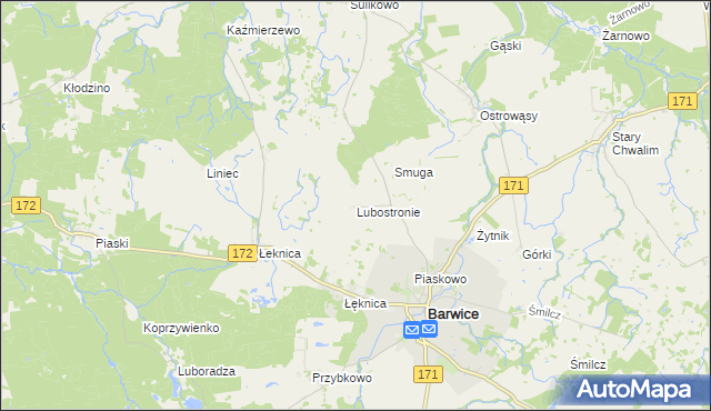 mapa Lubostronie, Lubostronie na mapie Targeo