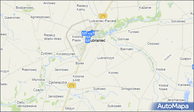 mapa Lubrańczyk, Lubrańczyk na mapie Targeo