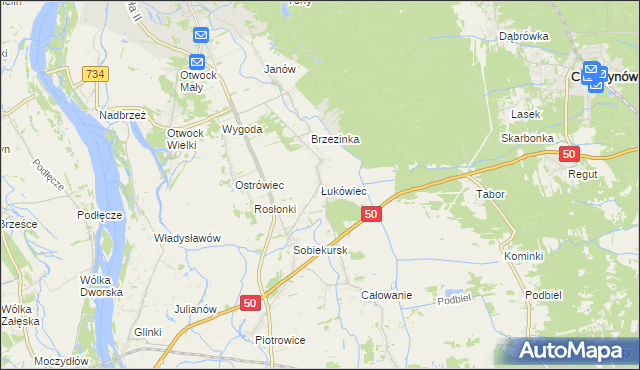 mapa Łukówiec gmina Karczew, Łukówiec gmina Karczew na mapie Targeo