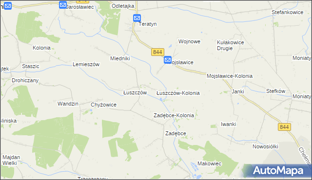 mapa Łuszczów-Kolonia gmina Uchanie, Łuszczów-Kolonia gmina Uchanie na mapie Targeo